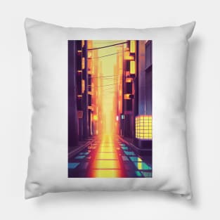 Tokyo Nights Neon Dreams Pillow