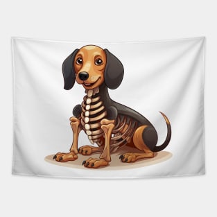 Skeleton Dachshund Dog Tapestry