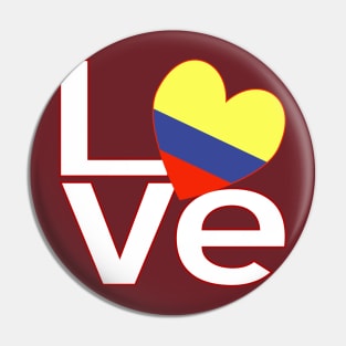 White Red Colombia LOVE Pin