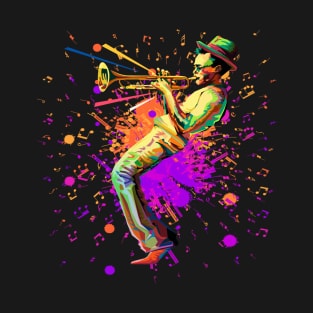 Abstract Musician Playing Trumpet T-Shirt