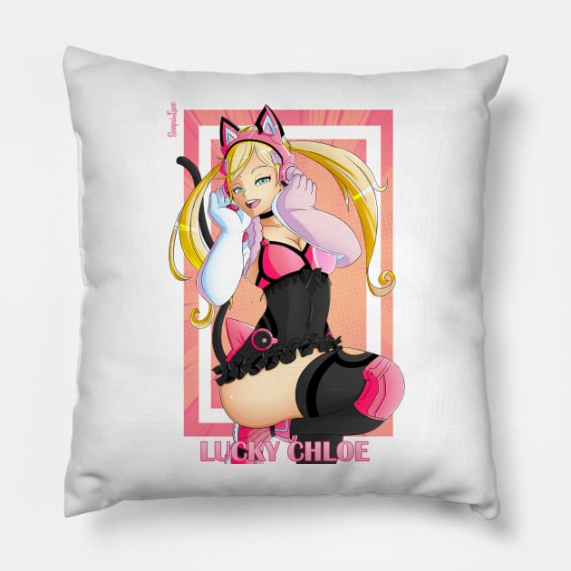 Lucky Chloe Pillow by SenpaiLove