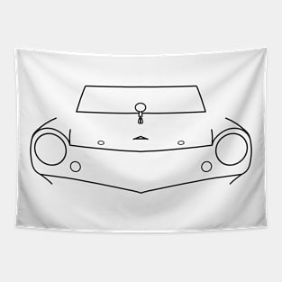 Amphicar classic 1960s amphibious car black outline graphic Tapestry