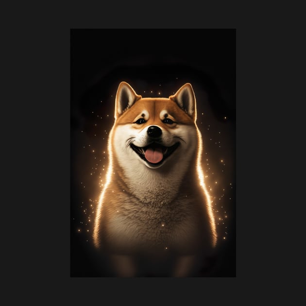 Happy Shiba Inu Dog by KoolArtDistrict