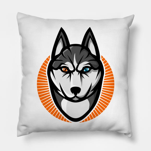 husky Pillow by Luckyart11