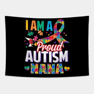 I Am A Proud Autism Nana Autism Awareness Ribbon Tapestry