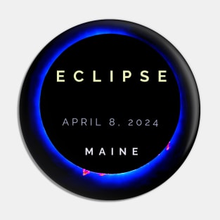 Solar Eclipse Maine New England totality Pin