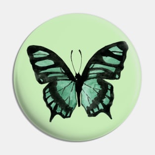 Malachite Loose Watercolor Butterfly Pin