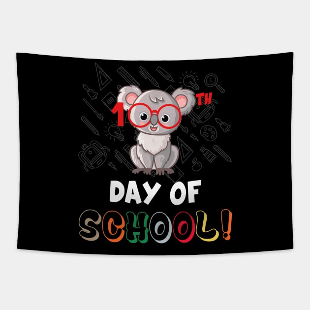 100 Days Of School Gift Koala Happy 100th Days Of School Tapestry by Manonee