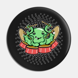 Kawaii Octopus Drummer Pin