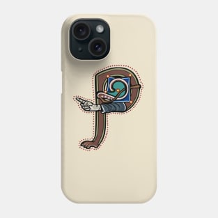 Letter P Manicule W 14C Maastricht Psalter parody Phone Case