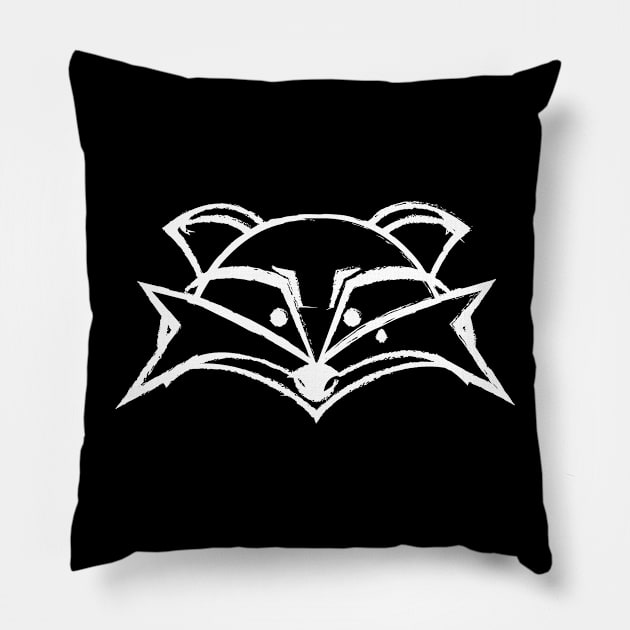 Sketchy Mr Fox (Dark) Pillow by RadzInk