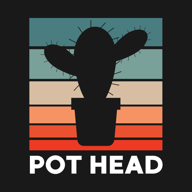 Pot Head Gardener Garden Cactus Retro by Schwarzweiss