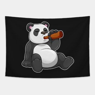 Panda with Bottle of Beer Tapestry