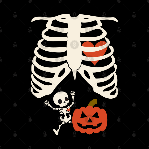 Skeleton Baby Pregnant Xray Rib Cage Halloween Costume by DenverSlade