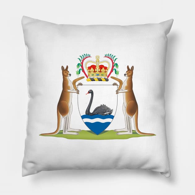 Coat of arms of Western Australia Pillow by Wickedcartoons