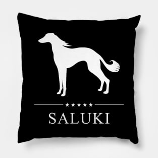 Saluki Dog White Silhouette Pillow