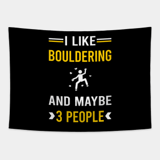 3 People Bouldering Rock Climbing Tapestry