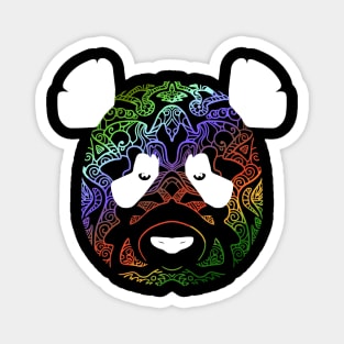 colorful panda face (version 1) Magnet