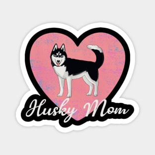 Husky Mom Big Pink Heart Magnet