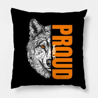 Majestic Proud Wolf - Unique Wildlife Inspired Print Pillow