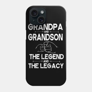 Grandpa And Grandson The Legend And The Legacy Hand To Hand Father Parent July 4th Christmas Day Phone Case