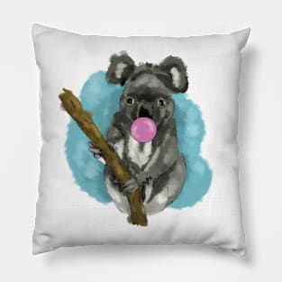 Koala bear and bubblegum Pillow