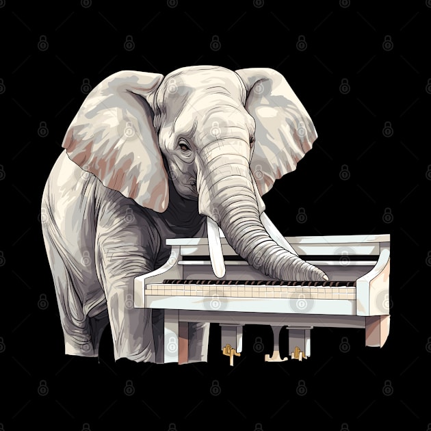 Elephant playing piano by Graceful Designs