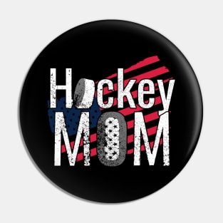 Patriotic Hockey Mom with American Flag Pin