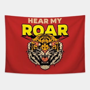 Tiger Roar Laser Eyes Hear My Roar Savage Tapestry