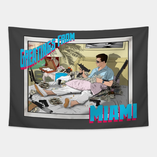 Miami Blues V.II Tapestry by Deadpoolinc