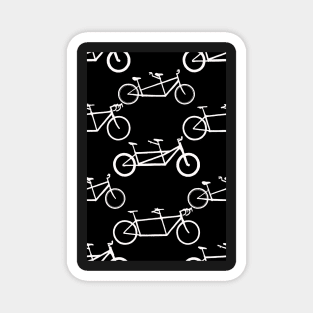 Tandem types pattern - white on black Magnet