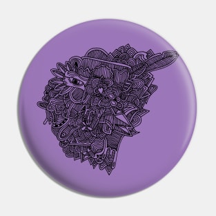 Psychedelic serene bird Pin