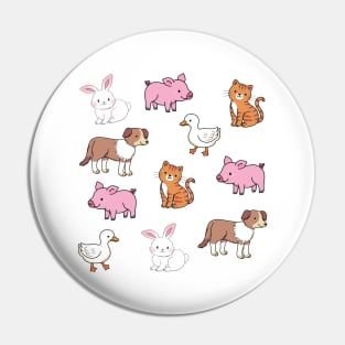 Cute Pet Animals | Adorable Dog, Cat, Rabbit, Pig, Duck Art | Gifts for Pet Owners | Gifts for Pet Lovers | Gifts for Animal Lovers Pin