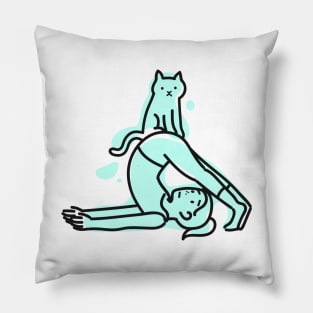 Cute Cat Yoga Pose Sticker Pillow