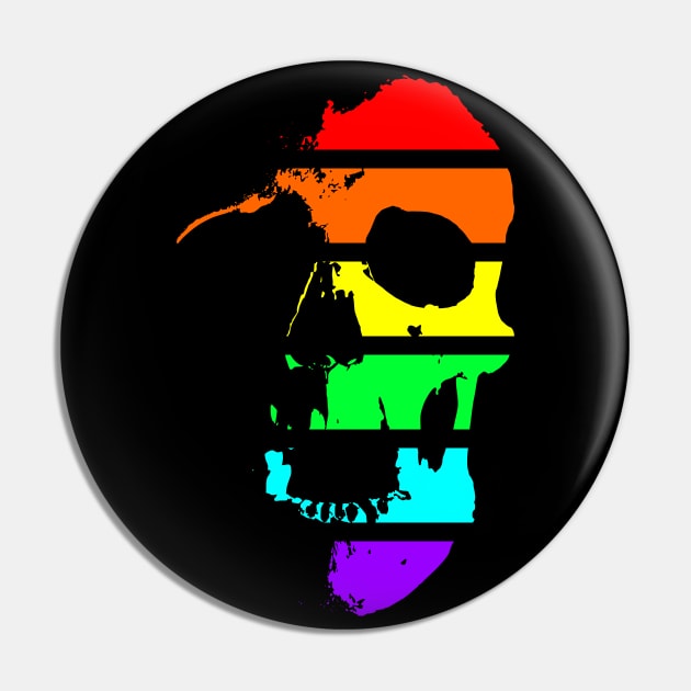 Neon Rainbow Skull Pin by CJ Ramirez