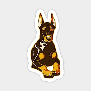 Resting Doberman Dog Art Magnet