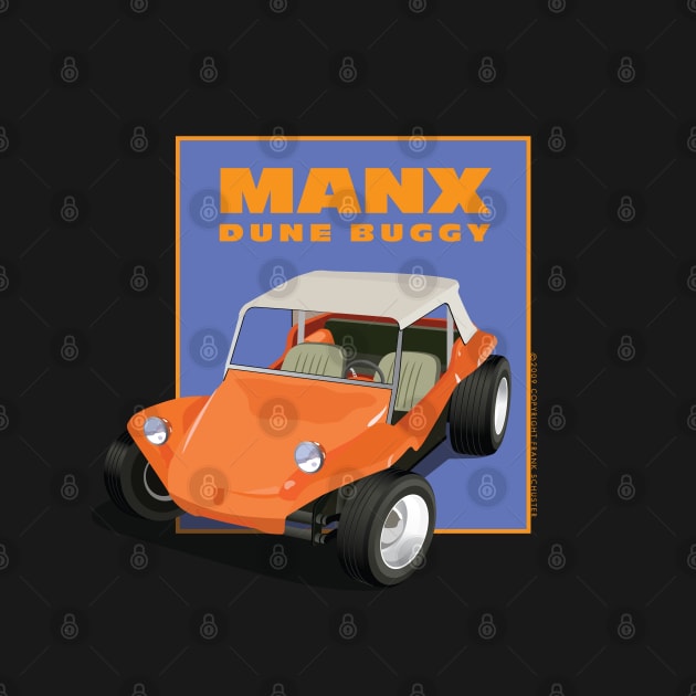 Orange Manx Dune Buggy in Blue Box & Type by PauHanaDesign