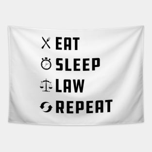 Law - Eat Sleep Law Repeat Tapestry