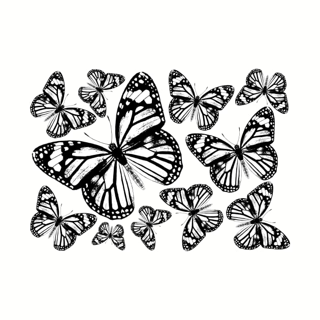 Monarch Butterflies | Monarch Butterfly | Vintage Butterflies | Butterfly Patterns | Black and White | by Eclectic At Heart