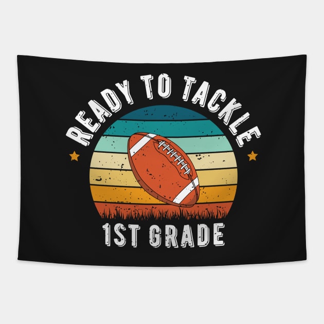 Ready To Tackle 1st Grade Tapestry by ChicGraphix