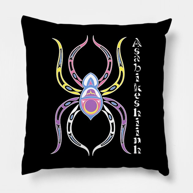 Asabikeshiinh (spider) Bigender Pride Pillow by KendraHowland.Art.Scroll