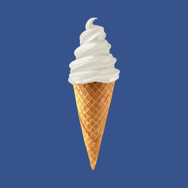 Soft Serve Vanilla Ice Cream Cone by Art by Deborah Camp