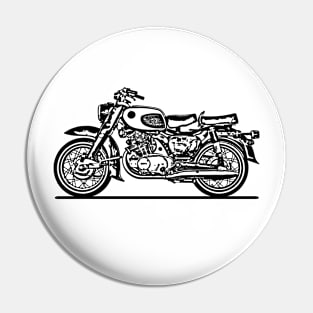 C72 Dream Motorcycle Sketch Art Pin