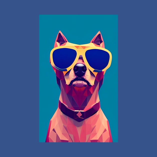 Polygon Dog in Sunglasses No. 1 by LefTEE Designs