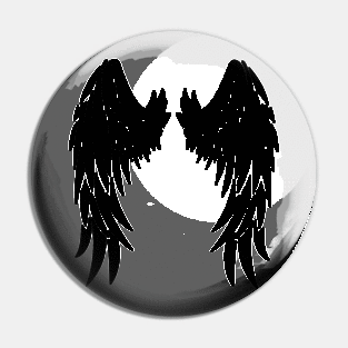 Angel Wings B&W Pin