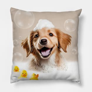 Cute Dog in Bubble Bath Pillow