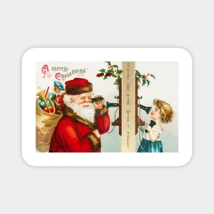 A Merry Christmas With Santa and Child On Telephone Magnet