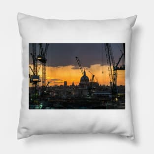 London Cityscape Sunset Pillow