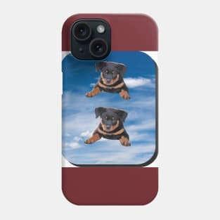 puppies on the blue rectangular background Phone Case