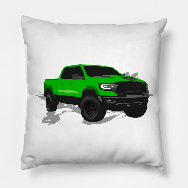 Green Trx pickup Pillow by mfz